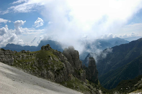 ida forcella Toanella verso Longarone