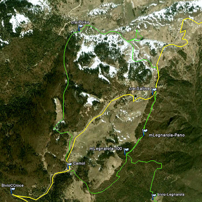 mappa passeggiata Camol, Legnarola, Val Poise