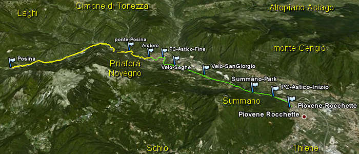 Valdastico, percorso ciclabile ferrovia Rocchette-Arsiero