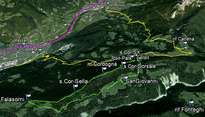 Mezzano, Cordognè, Prati San Giovanni, Val Noana