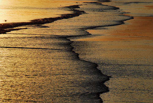 tramonto sulla spiaggia del mare di Jesolo Lido