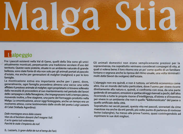 Malga Stia, Gares di Canale d'Agordo - Pale di San Martino Dolomiti Bellunesi