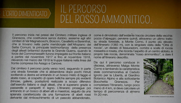 sentiero storico-naturalistico al monte Corno di Lusiana