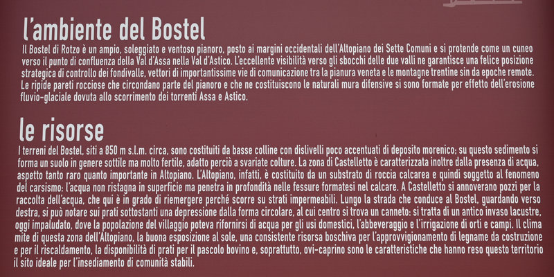 Sito archeologico del Bostel a Castelletto di Rotzo