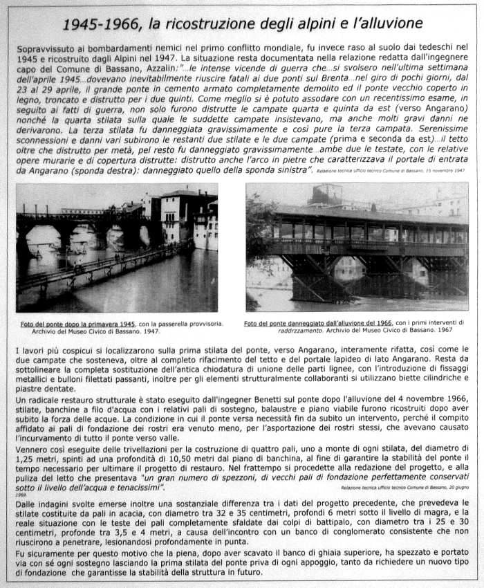 storia del Ponte Vecchio sul fiume Brenta a Bassano del Grappa