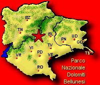 Parco Nazionale Dolomiti Bellunesi - ubicazione