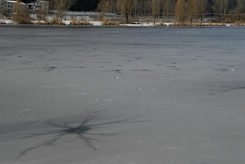foto invernali al lago di Fimon, nei Colli Berici