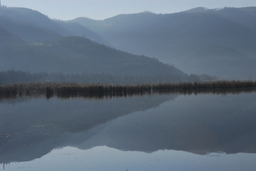 luci d'inverno al lago di Fimon, nei colli Berici
