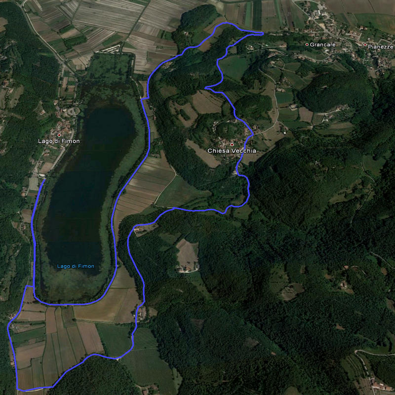 nordic walking nella Valle di Fimon ad Arcugnano - percorso n.2 Blu