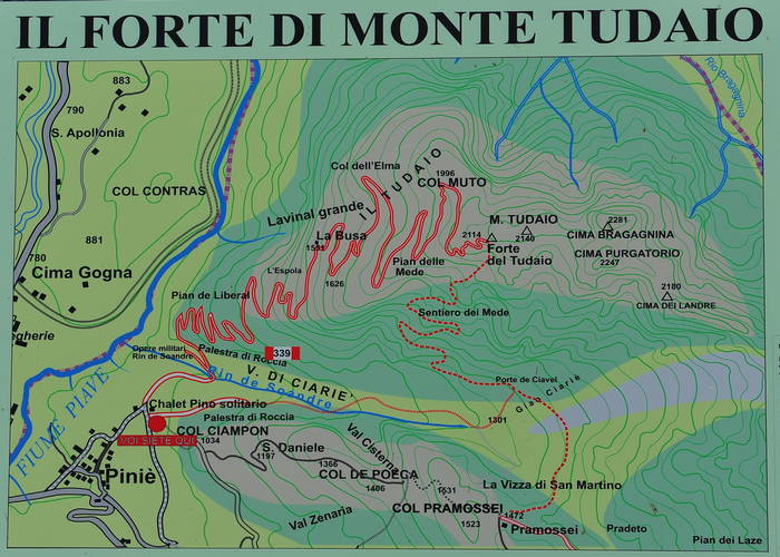 Forte di monte Tudaio a Vigo di Cadore, Dolomiti
