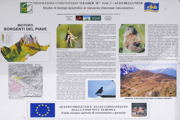 biotopo delle sorgenti del fiume Piave al passo Oregone, Sappada val Sesis e val Visdende