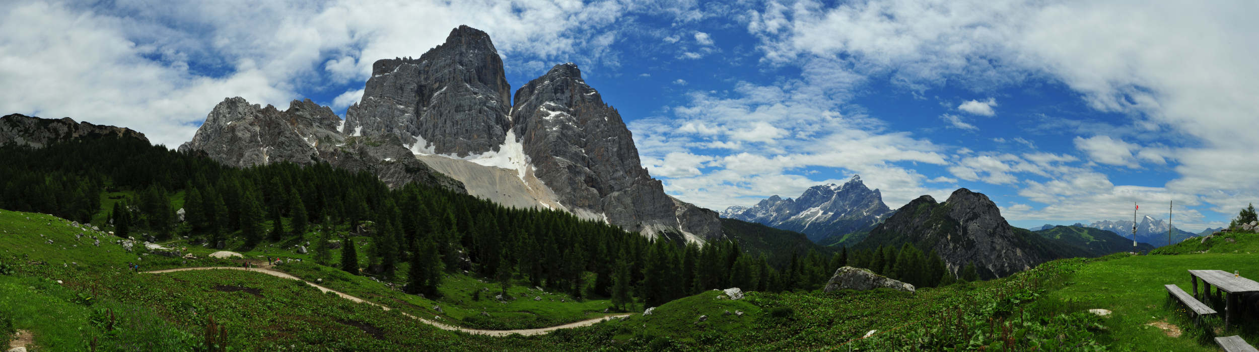 dal rifugio Città di Fiume verso il Pelmo-Pelmetto e la Val Fiorentina