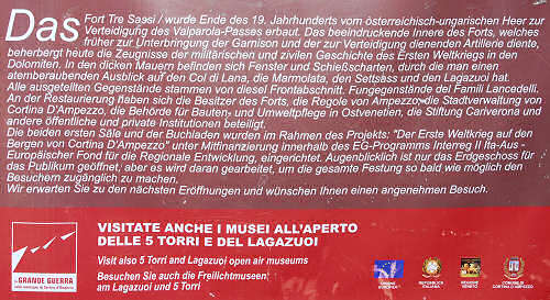 Forte Tre Sassi, passo di Valparola, Cortina d'Ampezzo