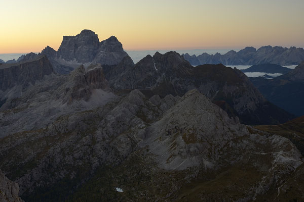 foto alba tramonto nelle Dolomiti dal Lagazuoi Piccolo