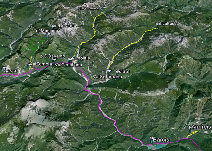 Valcellina e valle del Vajont