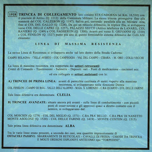 sistema fortificato di Col Andreon, zona Camposolagna sul Monte Grappa