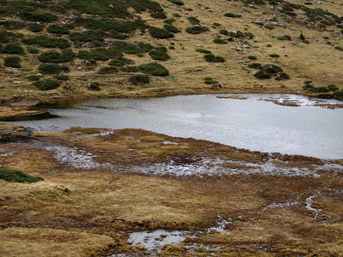 Lago delle Buse in alta Val Cadino al Manghen, Fiemme Lagorai