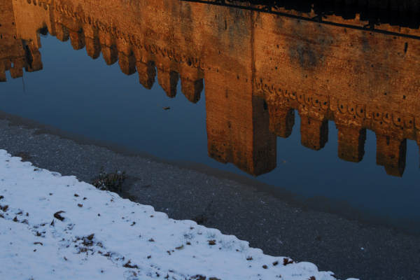 Tramonto invernale sulle Mura Medioevali di Cittadella