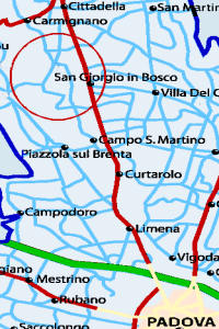San Giorgio in Bosco - mappa di Cittadella e alta padovana