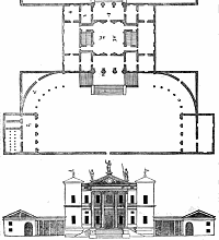 progetto del Palladio di Villa Thiene dai Quattro libri dell'Architettura