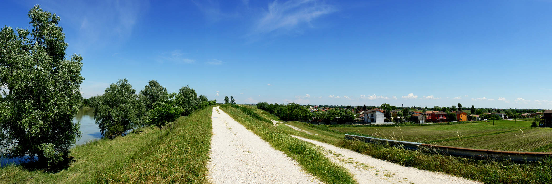 il fiume Adige e la campagna dai pressi di Rovigo, Boara Polesine