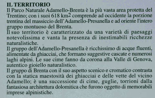informazioni Parco Naturale Regionale Adamello-Brenta