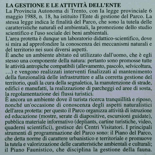 informazioni Parco Naturale Regionale Adamello-Brenta
