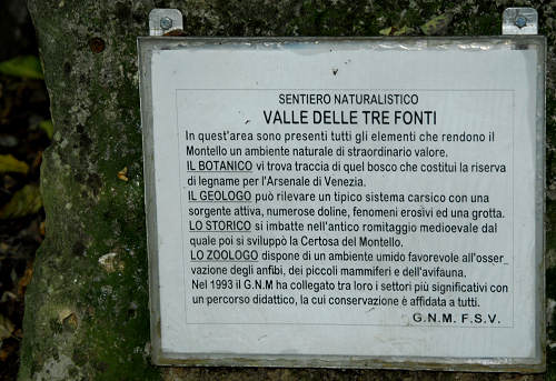 valle delle Tre Fontane lungo la dorsale del Montello