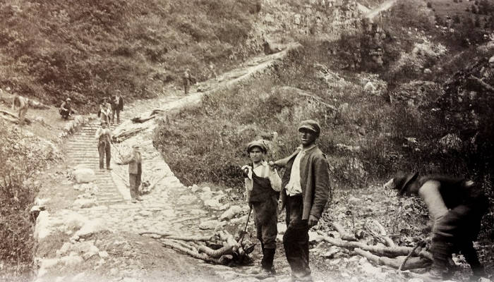 Valstagna, Cala' del Sasso, foto storica