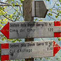 sentiero del Vu, Col d'Astiago e Cima del Cimo