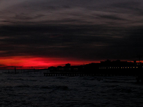 colori del tramonto sulla spiaggia di Jesolo