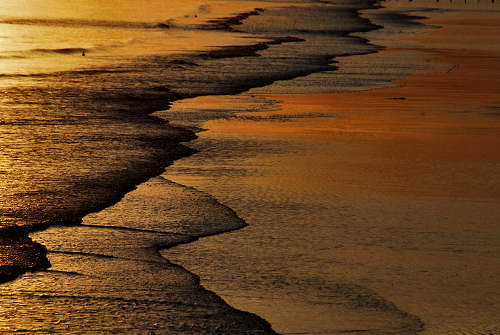 tramonto sulla spiaggia del mare di Jesolo Lido