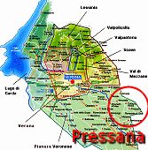 mappa provincia di Verona - Pressana