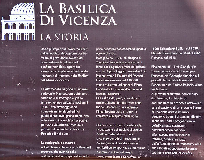 storia della Basilica Palladiana di Vicenza